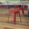 Flash Furniture 4  Inch Red Metal Stool, PK4 ET-BT3503-18-RED-GG - alternate 1